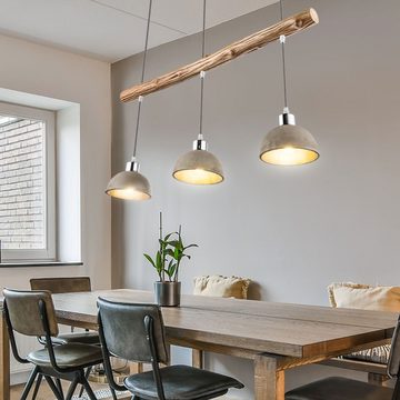 etc-shop Hängeleuchte, Leuchtmittel nicht inklusive, Design Pendel Decken Lampe Ess Zimmer Beton Strahler Holz Küchen