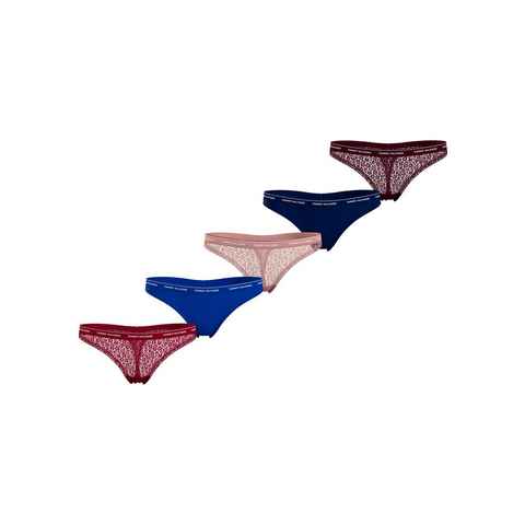 Tommy Hilfiger Underwear T-String THONG 5 PACK GIFTING (Packung, 5-St., 5er-Pack) mit modischem Logobund in Labelfarben