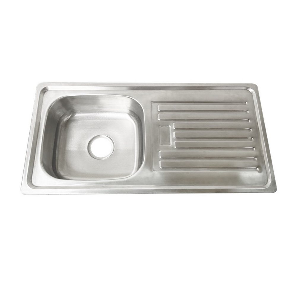 Thumbnail - Faizee Home Edelstahlspüle Nova 86x43cm mit integriertem Überlauf und Siphon-Set, ohne Armatur