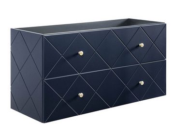 einfachgutemoebel Waschtisch-Set Badezimmer Set 2-teilig BLUMOND 120cm, 2x Becken schwarz, Dark Blue, (Badmöbel Set, 1-St., Badmöbel Waschtisch-Set 2-teilig)