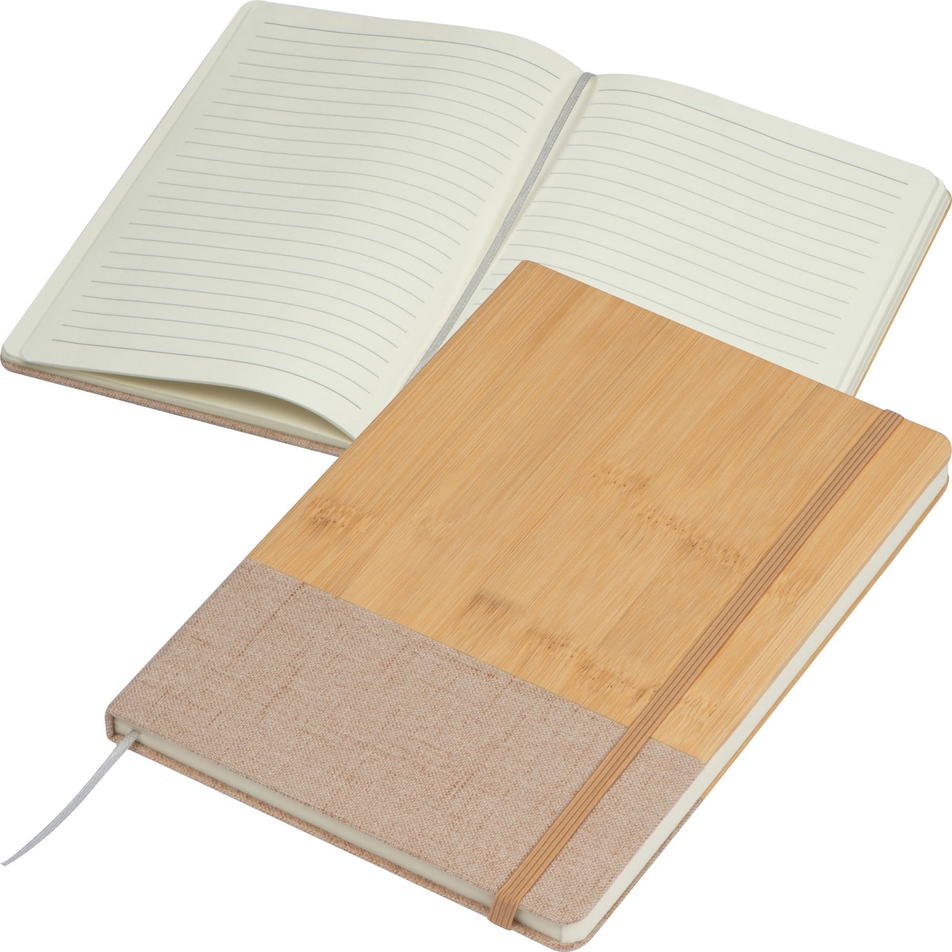 Notizbuch Notizbuch / Cover aus PU in Holzoptik und Baumwolle / 160 Seiten / DIN