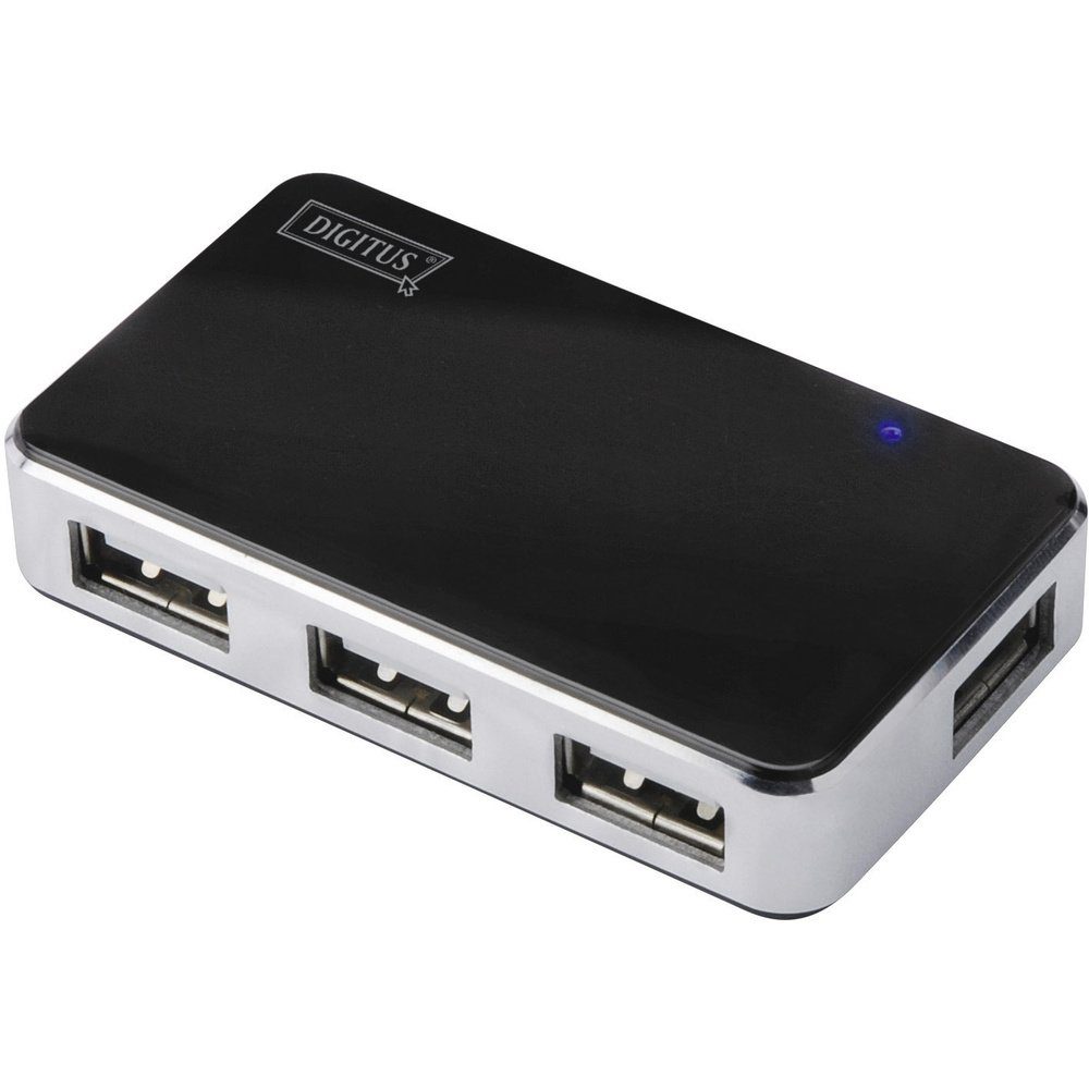 USB-Verteiler Digitus DA-70220 4 Port USB 2.0-Hub Schwarz, Silber