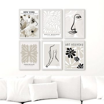 homestyle-accessoires Poster Bilderset NEW YORK FLOWER MARKET 6er SET DIN A4 ODER DIN A3 Prints, Ohne Bilderrahmen