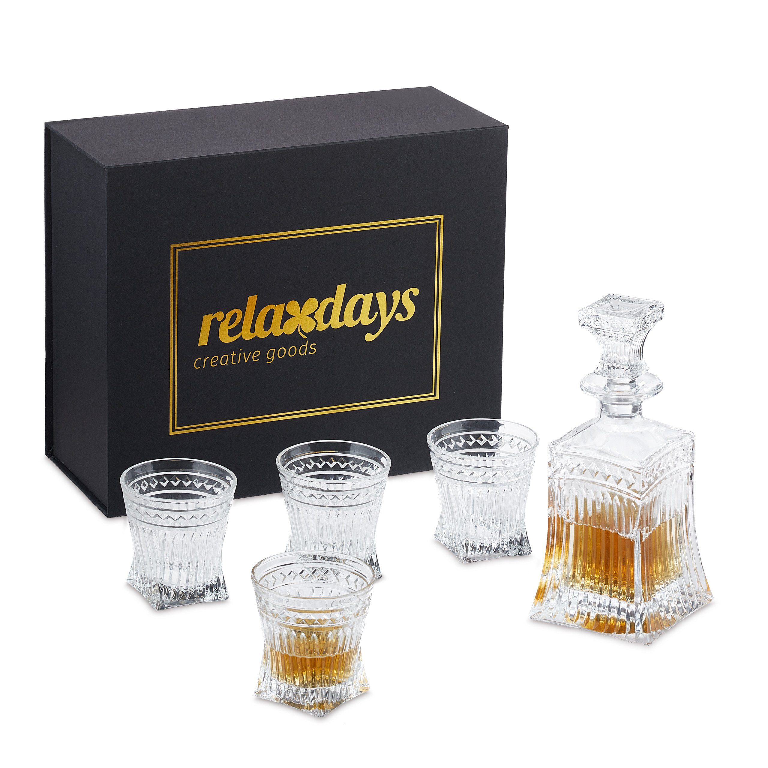 relaxdays Gläser-Set Whisky Set 5-teilig, Glas