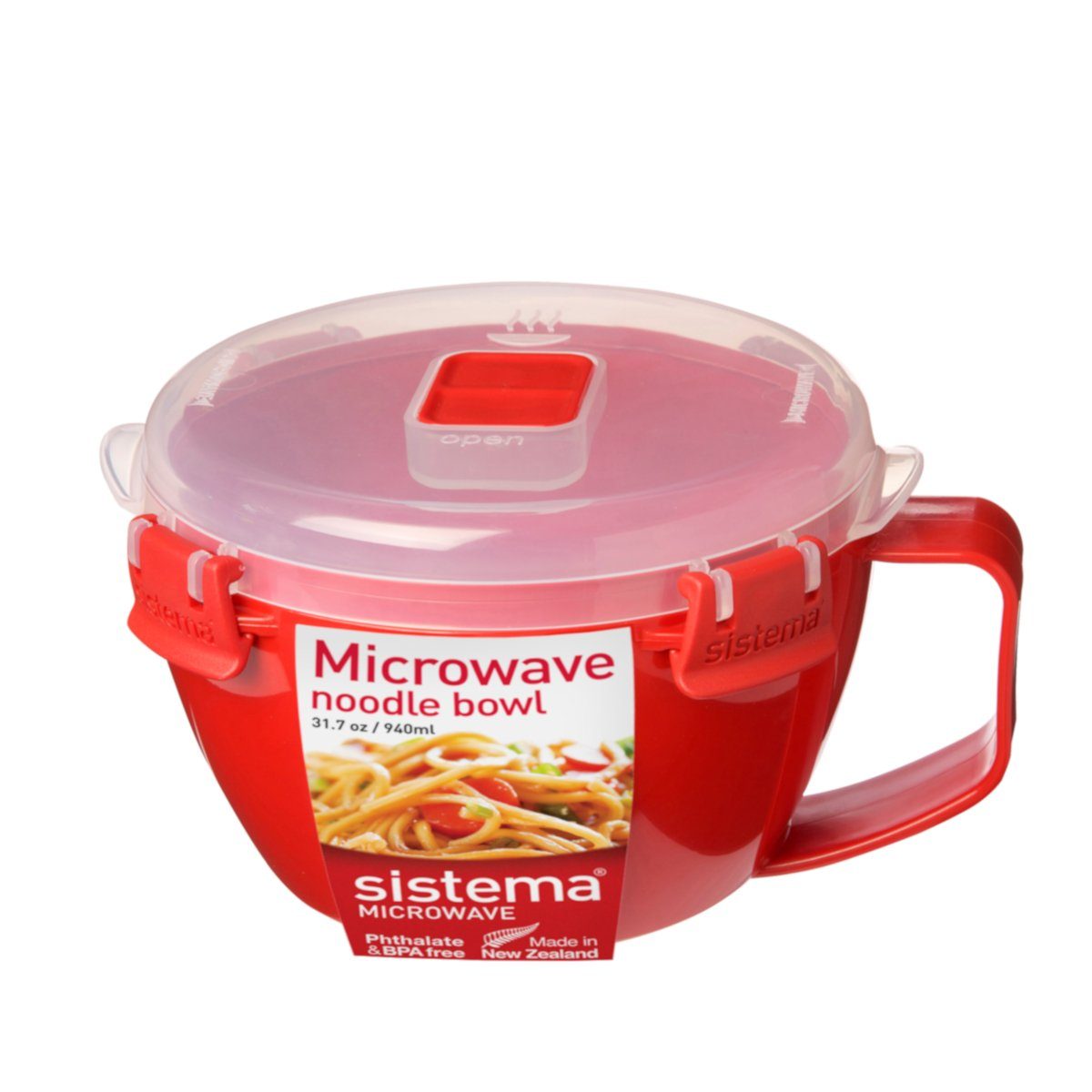 sistema Mikrowellenbehälter Mikrowellen Schüssel mit Henkel, rot, Kunststoff (lebensmittelsicher)