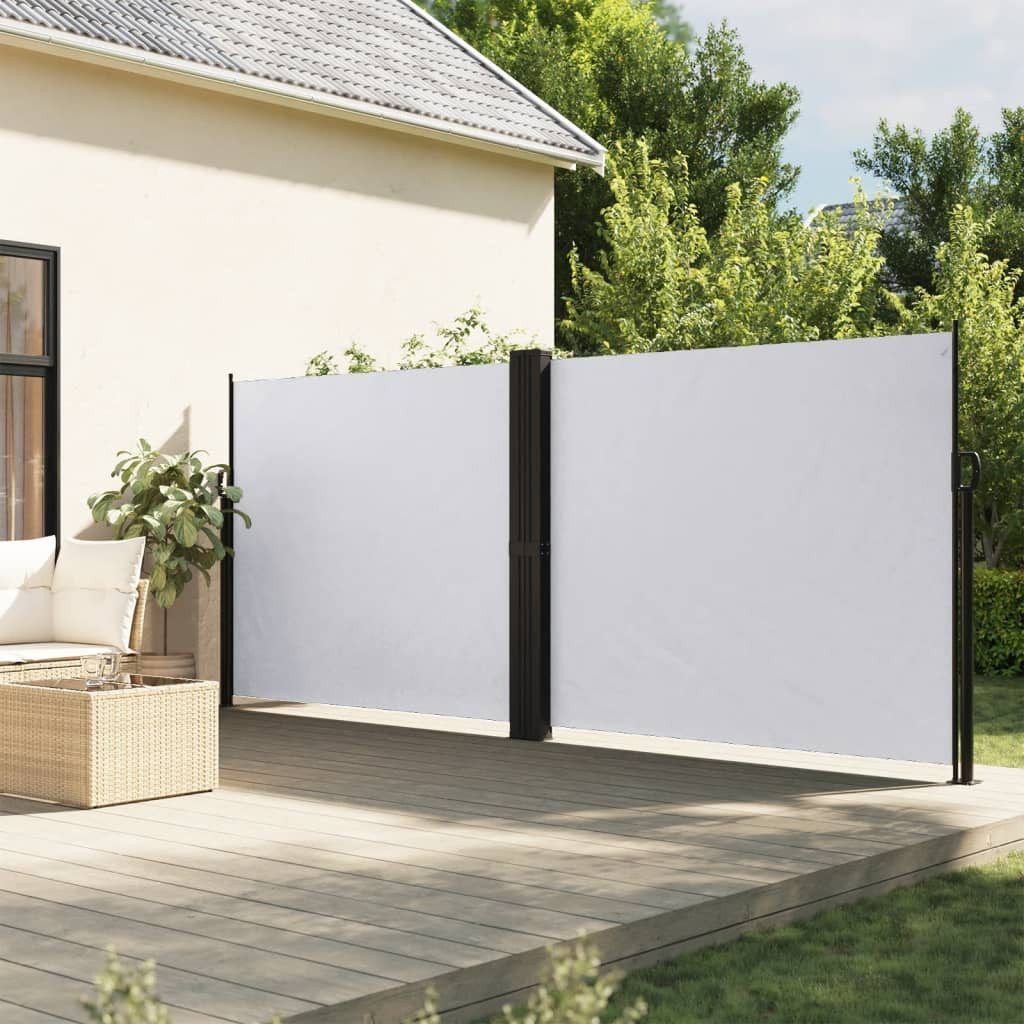 vidaXL Markise Seitenmarkise Ausziehbar Weiß 160x1200 cm
