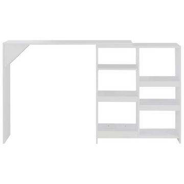 vidaXL Esstisch Bartisch mit Beweglichem Regal Weiß 138x39x110 cm (1-St)