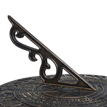 vidaXL Vogeltränke Sonnenuhr Bronze 35,5 x 82 cm Kunststoff