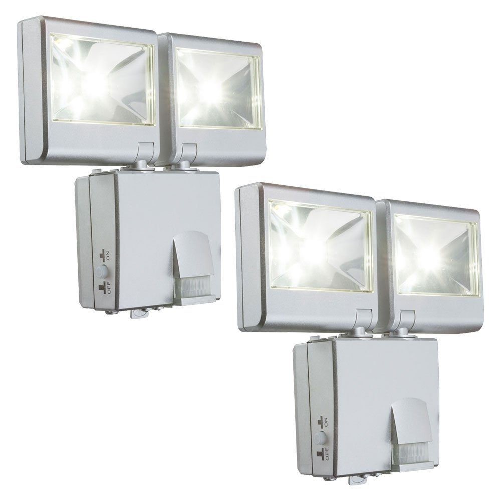 Außenlampe LED-Leuchtmittel Schalter verbaut, Wandlampe Außenlampe Bewegungsmelder mit Wandstrahler, mit fest etc-shop Kaltweiß, LED