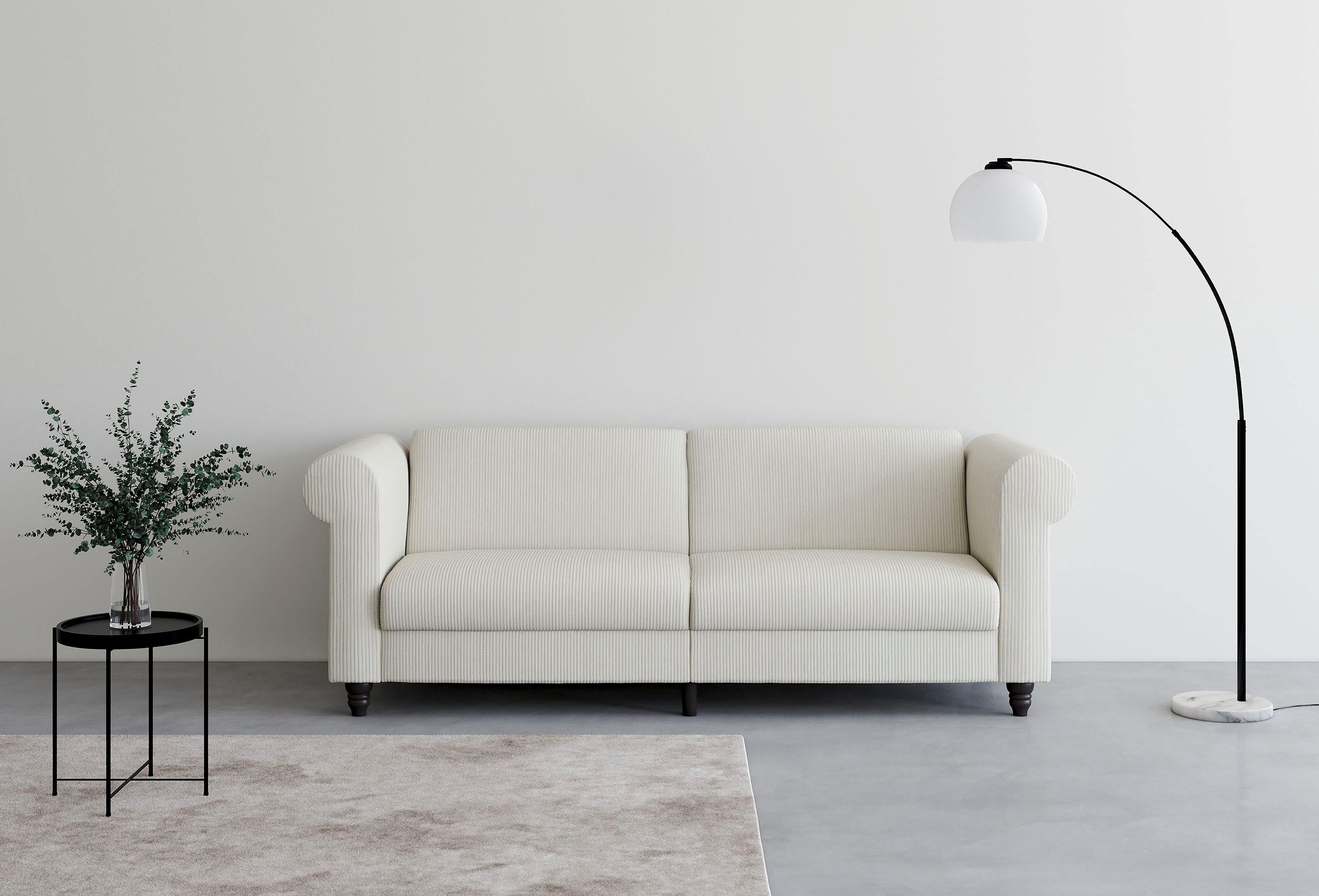 Dorel Home 3-Sitzer Felix II, Schlafsofa 236cm, (Liegefläche 108x190cm), Rückenlehne, 3-fach verstellbar, Sitzhöhe 46 cm, Cord