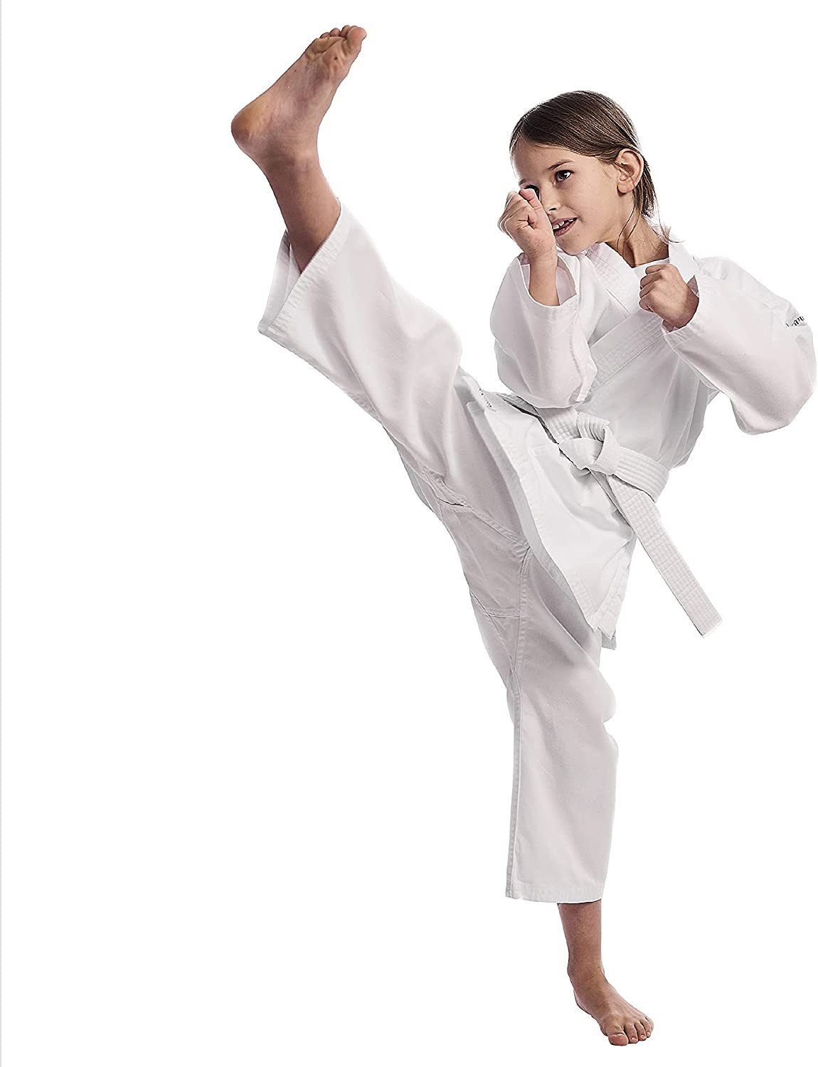 Set Karate der GEAR (8 Club inkl. Einsteiger 220gr/m² weiß Stoffdichte] an Karateanzug I Anzug Kinder GI Gürtel, oz) I Hose IPPON 200 Gummizug [Größe Karateanzug