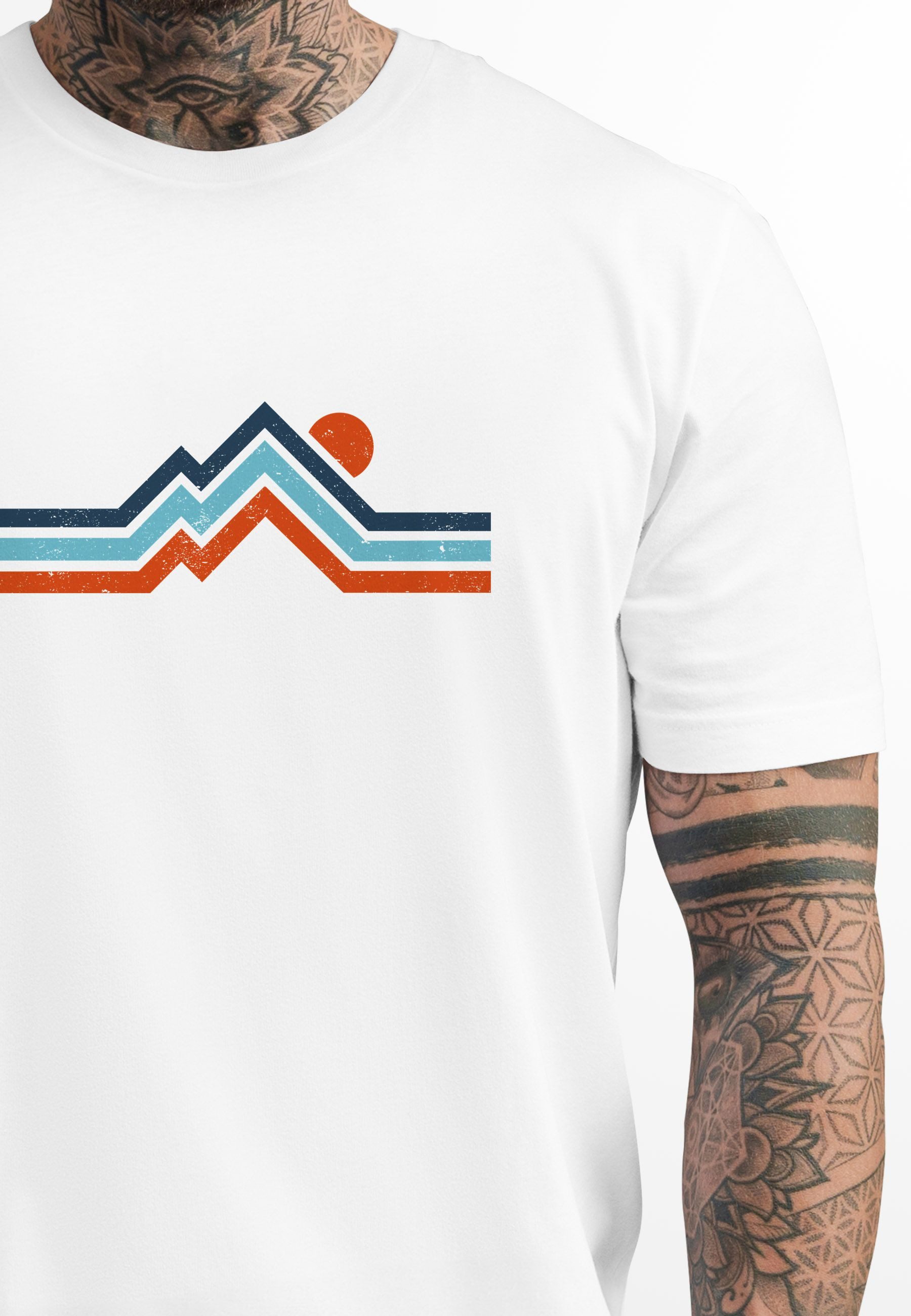 Neverless Print-Shirt Herren T-Shirt Berge Wandern Bergmotiv Aufdruck Print günstig online kaufen