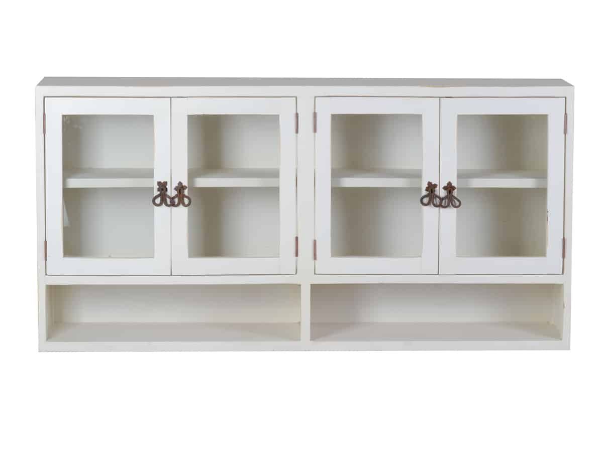 MiaMöbel Hängeschrank Mexico aus massivem Pinienholz Weiß