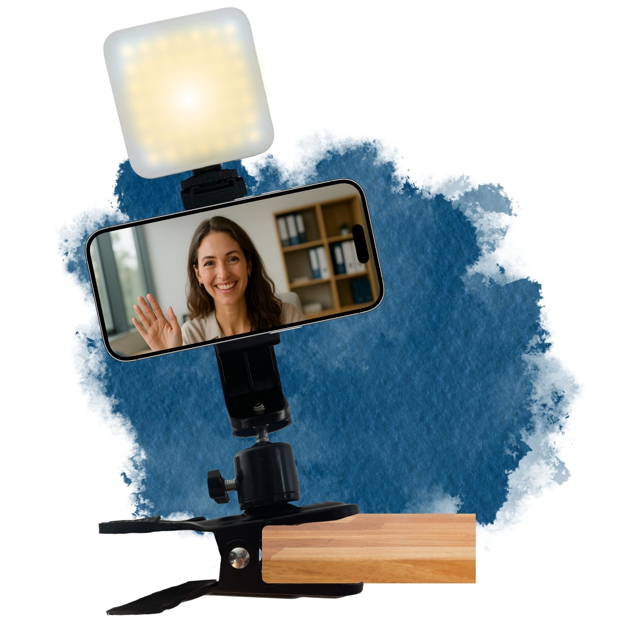TronicXL Smartphone Halterung Tisch drehbar LED Lampe Videoleuchte Klemmstativ Klemmstativ (für Influencer TIkTok Twitch Stream Kit)