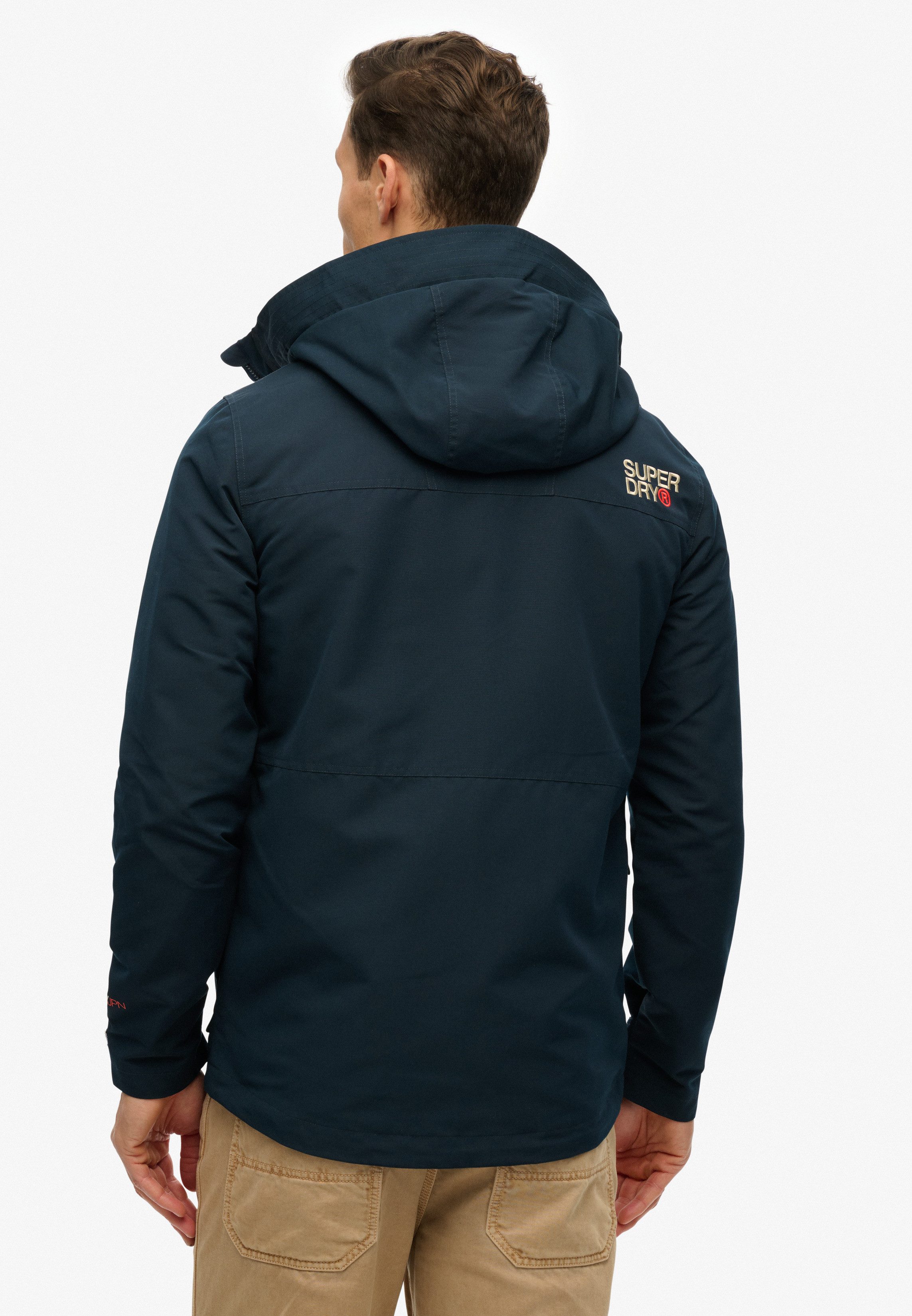 Superdry Outdoorjacke HOOD ULTIMATE EMB WINDBREAKER mit lockerer Passform, hochschließender Kragen, gerader Abschluss