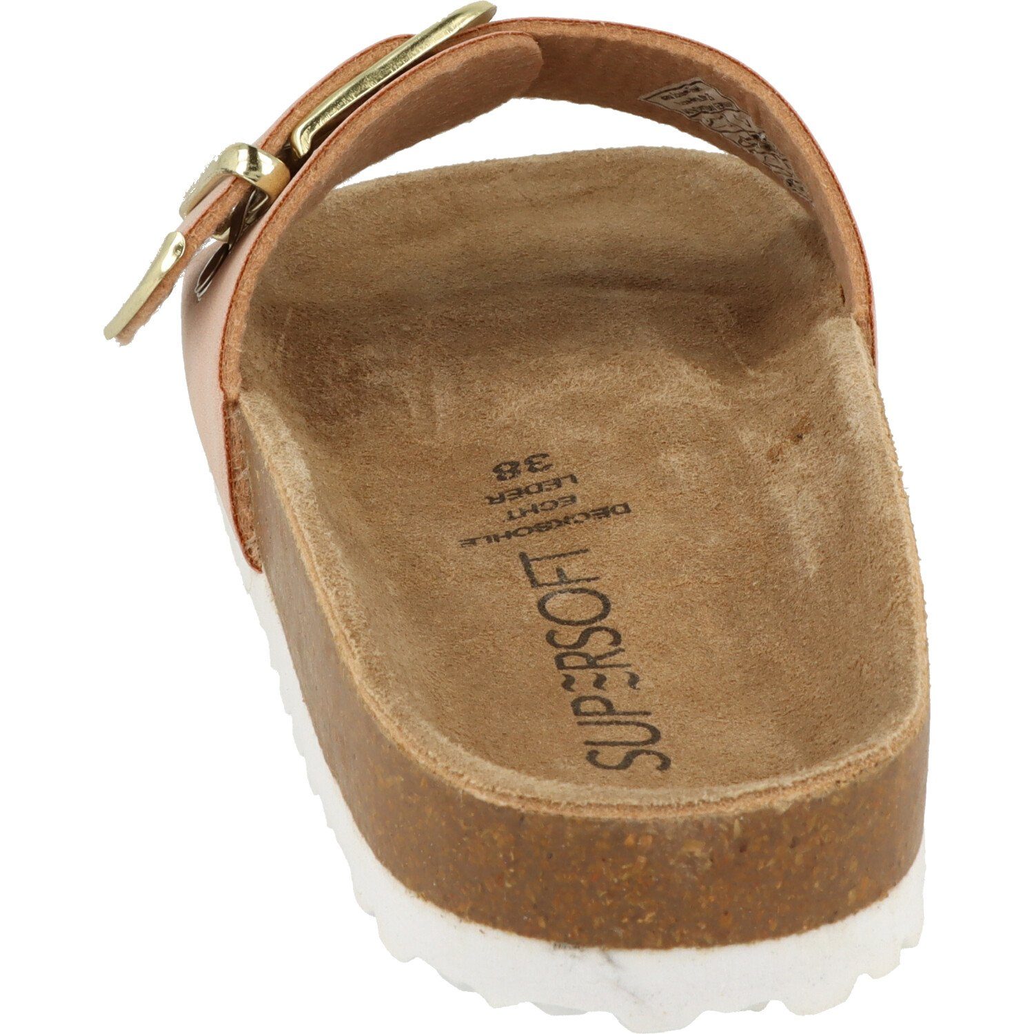 Damen Antique Schuhe Fußbett Sandale SUPERSOFT Pantolette 274-901 Pantolette Schnalle Rose Indigo