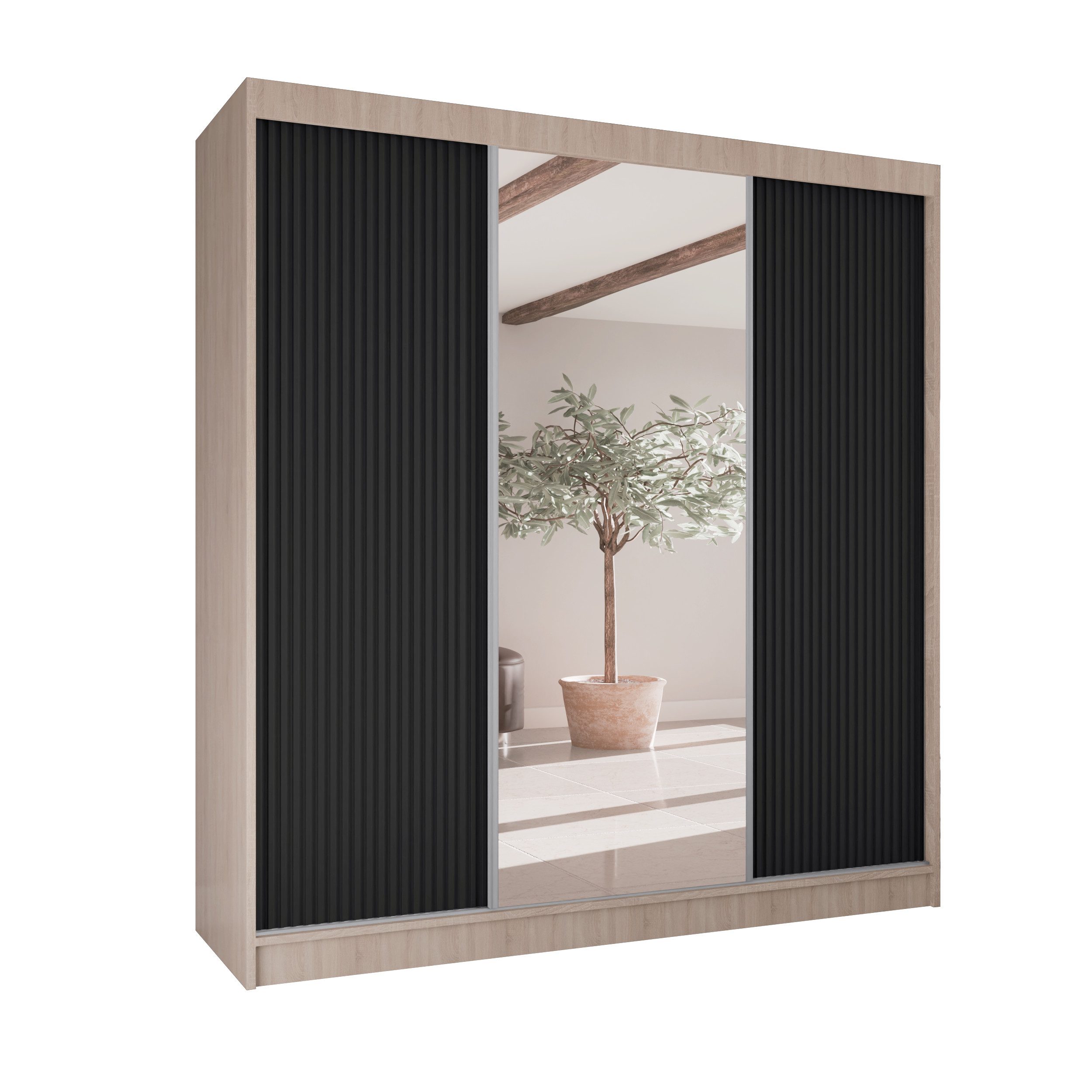 Beautysofa Kleiderschrank RAMOS II Breite: 200cm, günstig online kaufen