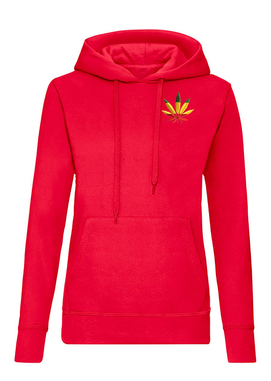 Blondie & Brownie Hoodie Blondie Brownie Damen Hoodie Cannabis Hanf Weed Jamaica Patch Fit (Einzelstück, Einzelartikel) Urban Hanf Patch Damen Hoodie Fit