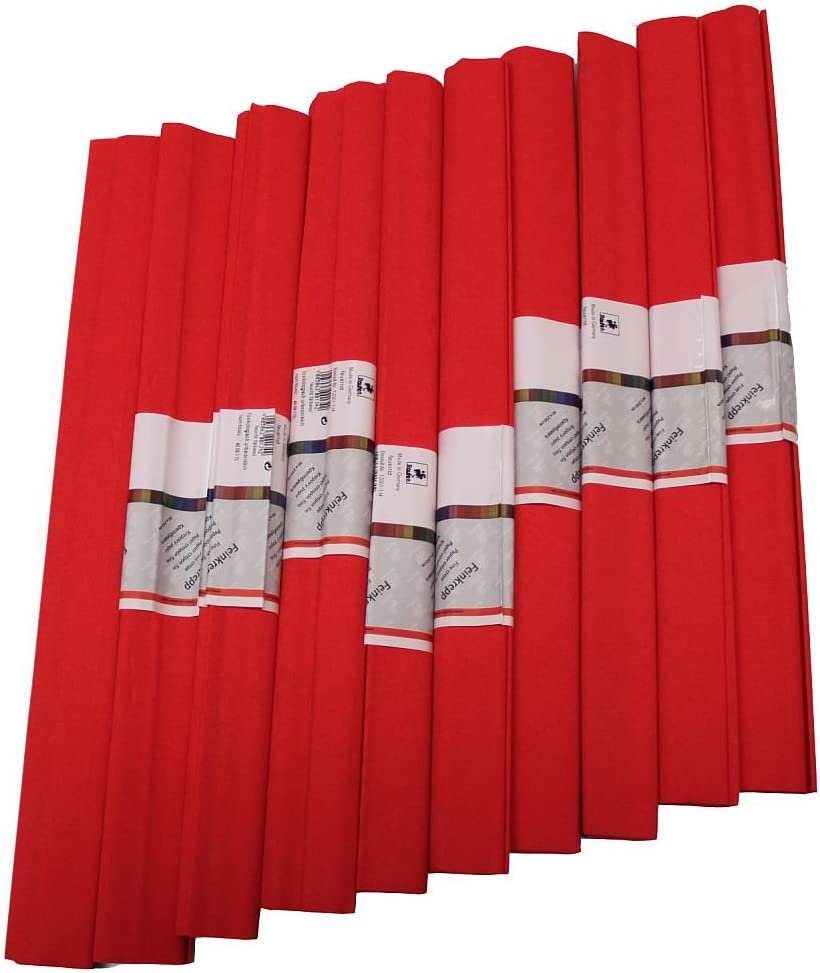 Werola Transparentpapier WEROLA Feinkrepp FEUERROT 10 Rollen 50x250cm Rolle