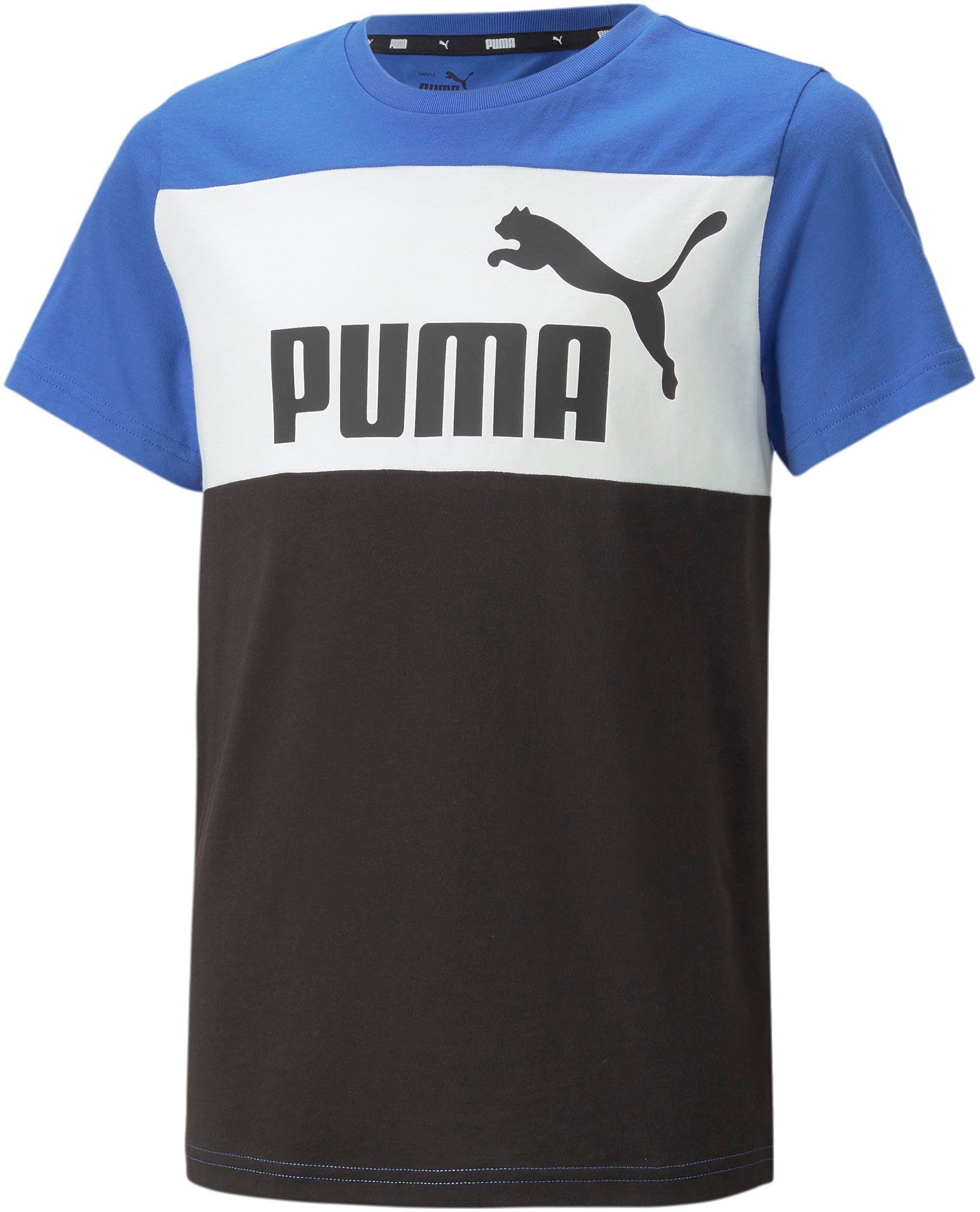 Aktuell beliebt Kurzarmshirt BLOCK Kinder TEE- ESS schwarz-blau für PUMA