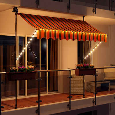 Swing&Harmonie Klemmmarkise »LED - Balkonmarkise mit Kurbel Sonnenschutz Markise Terrasse Balkon 200/250/300/350 cm«
