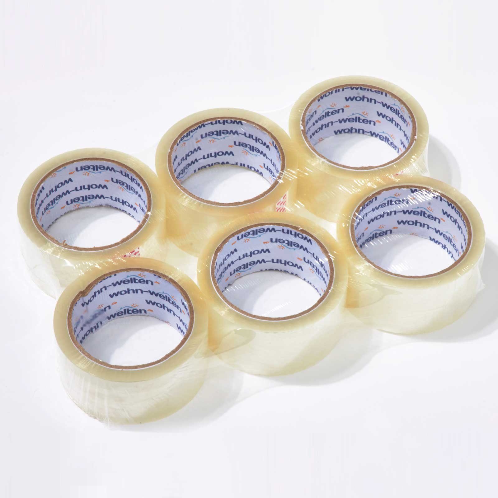 casa pura Klebeband Packband, verschiedene Stärken, Band (12 Stück) Paketband, Paketklebeband