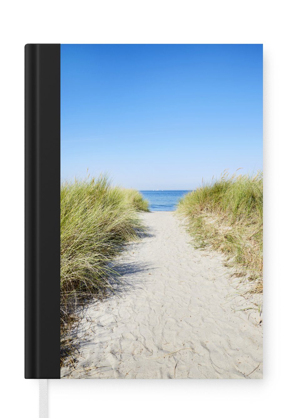 MuchoWow Notizbuch Strand - Weg - Sommer, Journal, Merkzettel, Tagebuch, Notizheft, A5, 98 Seiten, Haushaltsbuch