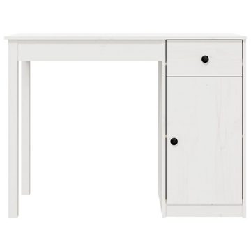 furnicato Schreibtisch Weiß 100x50x75 cm Massivholz Kiefer