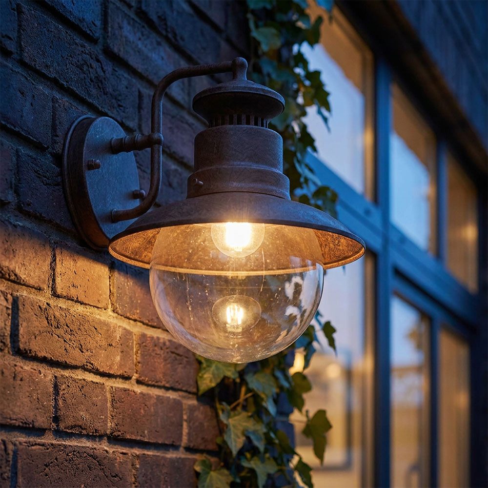 GLOBO LIGHTING LED Außen-Wandleuchte, Leuchtmittel nicht inklusive, Außenlampe Wandleuchte Außenwandlampe Fassadenleuchte