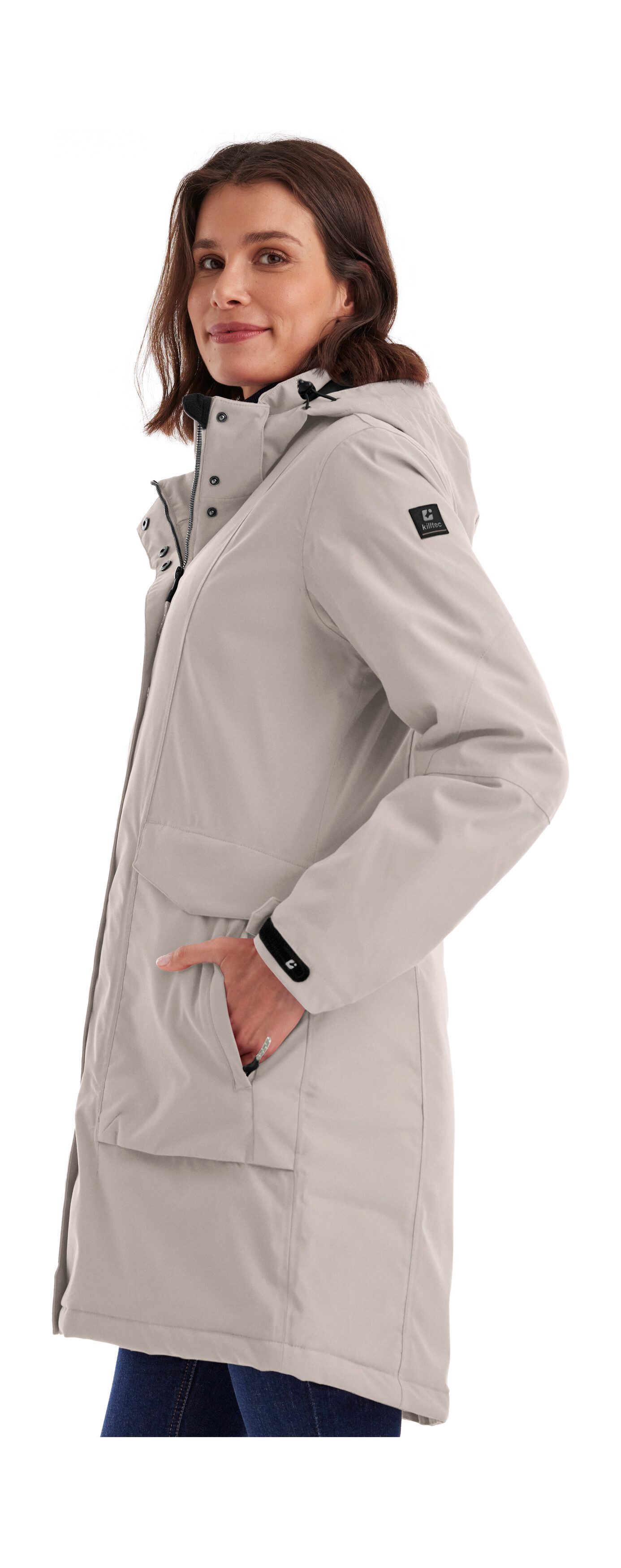 Killtec Parka Damen Funktionsparka Wasserdichter, atmungsaktiver Damenparka mit abnehmbarer Kapuze