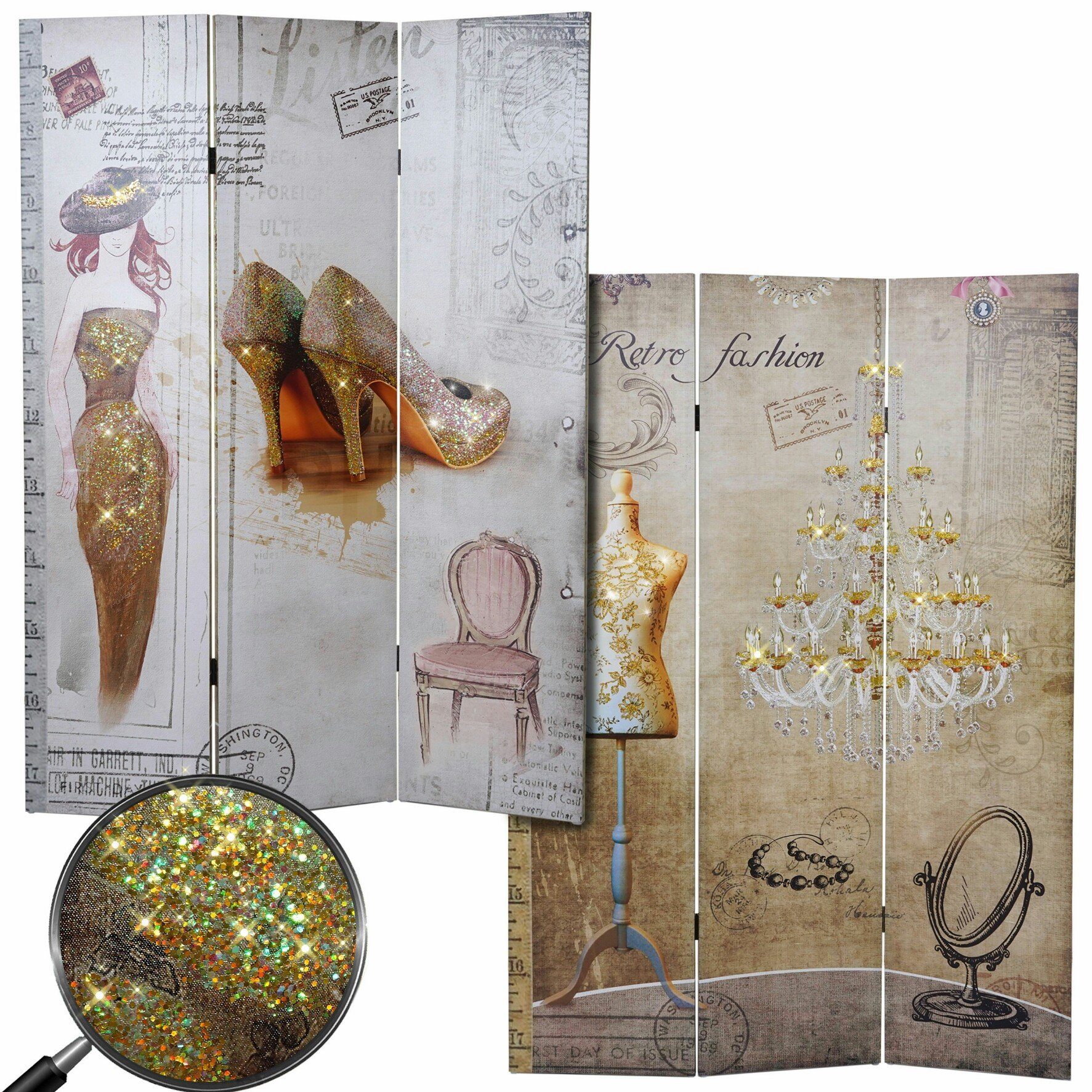 MCW Paravent Retro Glitzer, MVG zertifiziert günstig online kaufen