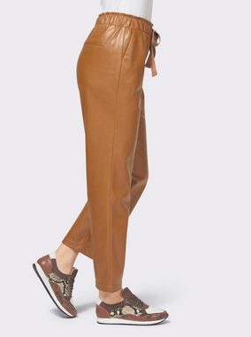 Rick by rick cardona Lederhose RICK CARDONA Damen Designer-Lederimitathose m.Bindeband, cognac