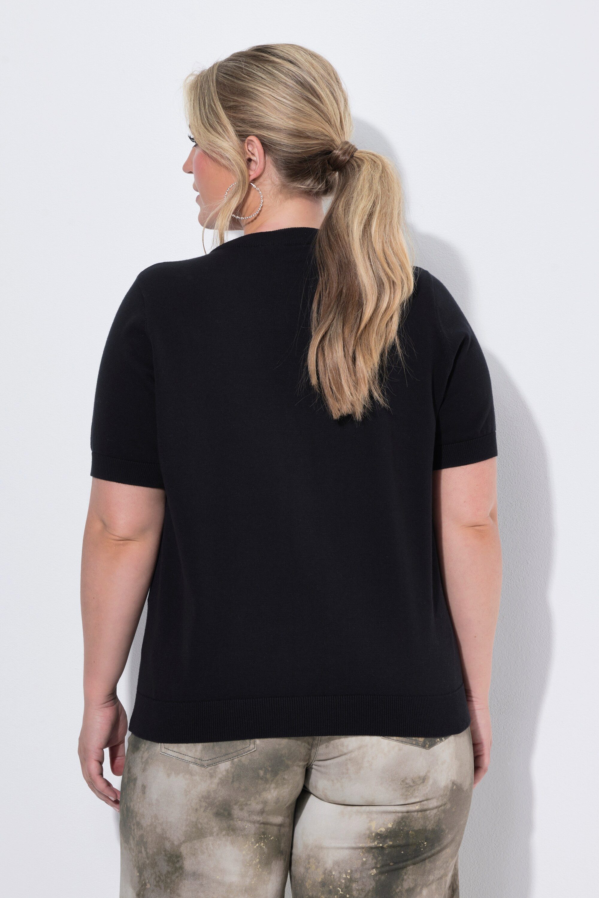 MIAMODA Strickpullover Strick-Shirt Loose Fit Halbarm