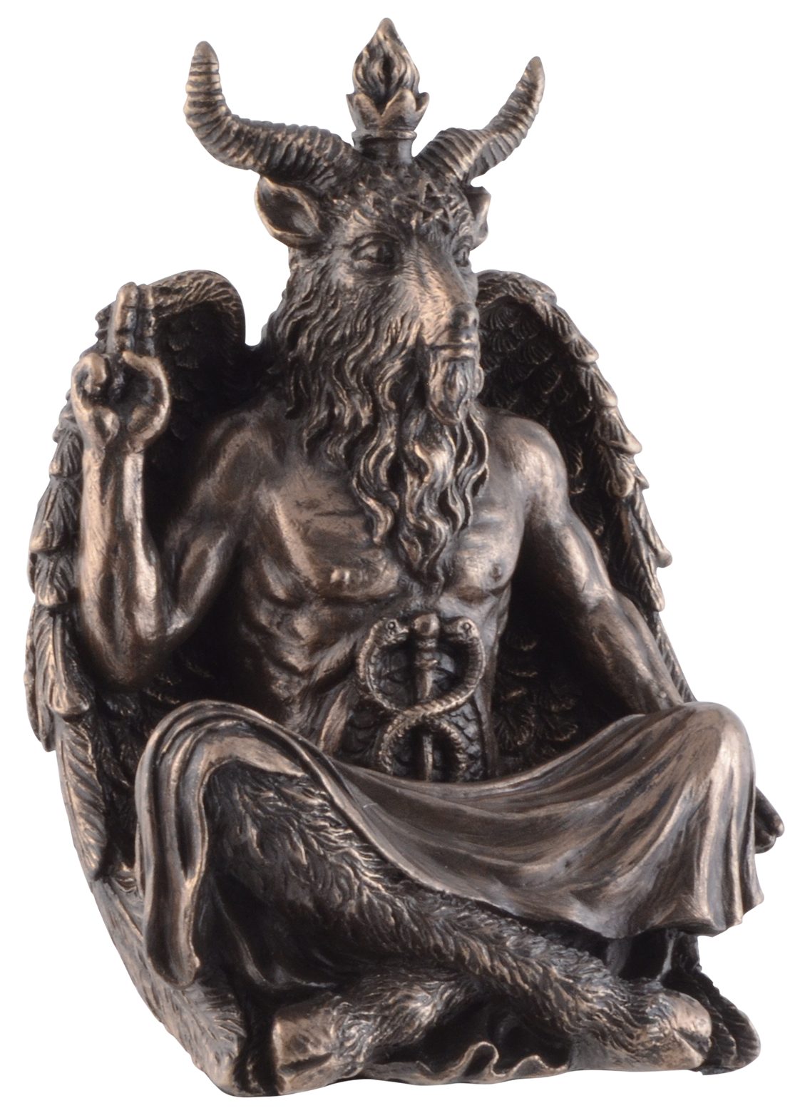Vogler direct Kunststein, Gmbh Baphomet ca. Dekofigur 9x8x12cm bronziert, by Einer Veronese, bei L/B/H Größe: bronziert - Meditation
