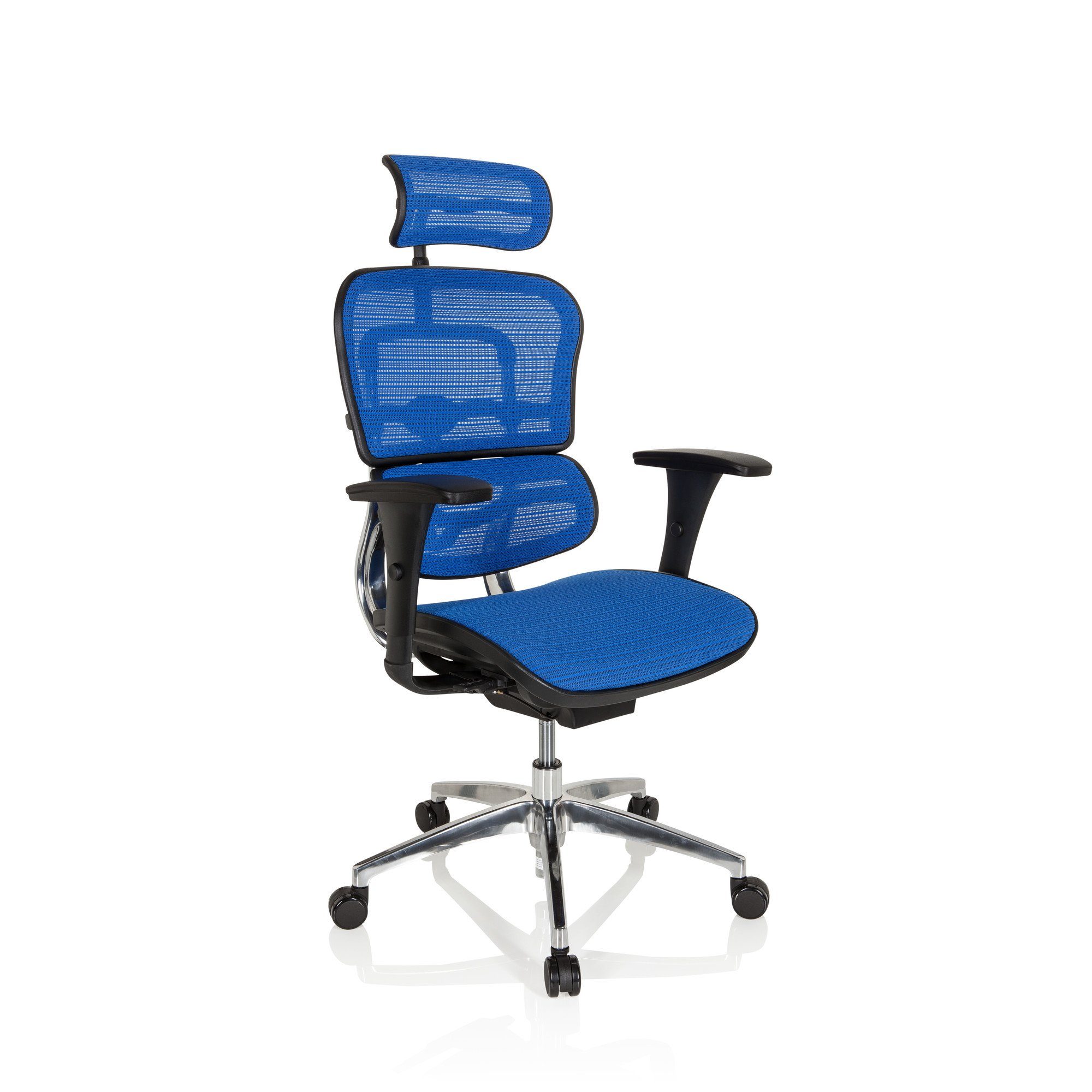 St), Chefsessel OFFICE Netzstoff Drehstuhl ERGOHUMAN EDITION ergonomisch Luxus Blau hjh Bürostuhl (1
