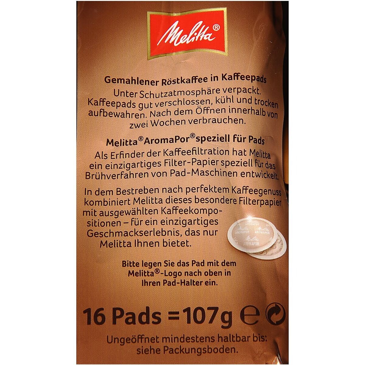 Melitta Kaffee Bella Crema Intenso, 16 Pads