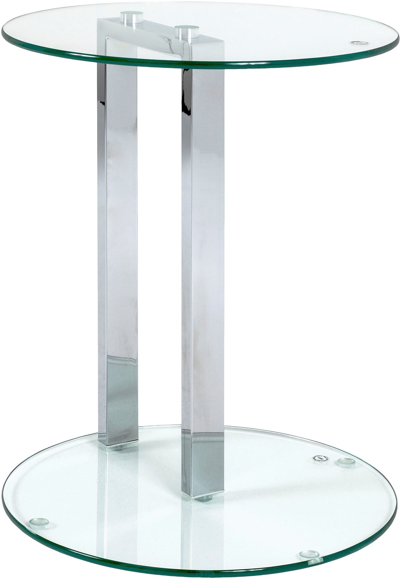 HAKU Beistelltisch Sofatisch, Wohnzimmertisch (1-St), rund - aus Metall Silber - Ø/H 40/50 cm