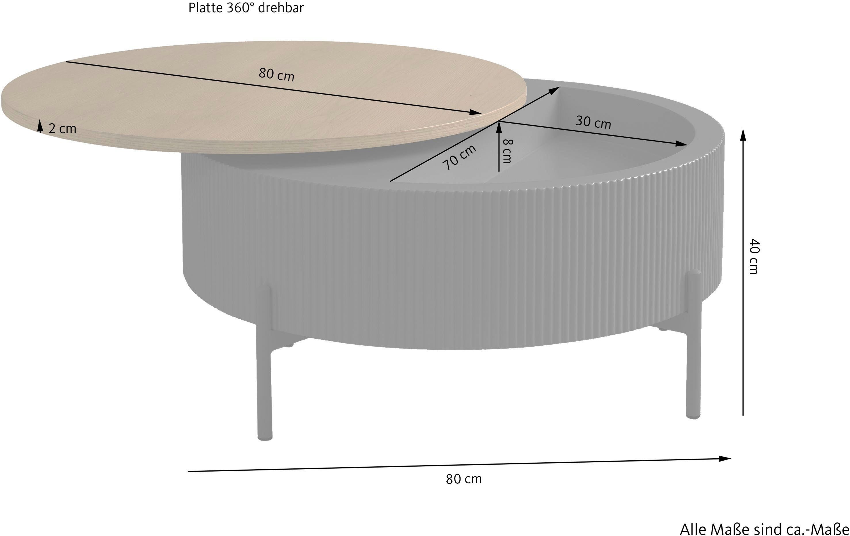 SCHÖNER WOHNEN-Kollektion Couchtisch HEROY (1-St), 80 cm, Tischplatte drehbar mit Stauraum – Bild 5 von 5
