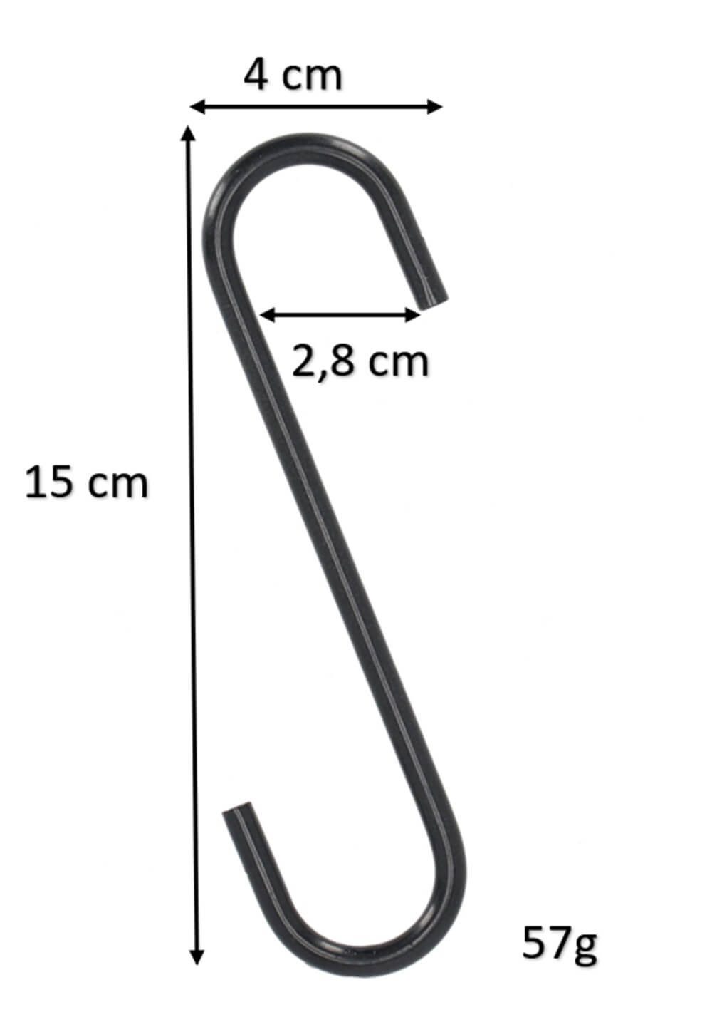 Dekowunder Wandhaken Kleiner S-Haken aus Eisen 15 cm – stabiler Halter in schwarz, (1 x S Haken klein) – Bild 5 von 5