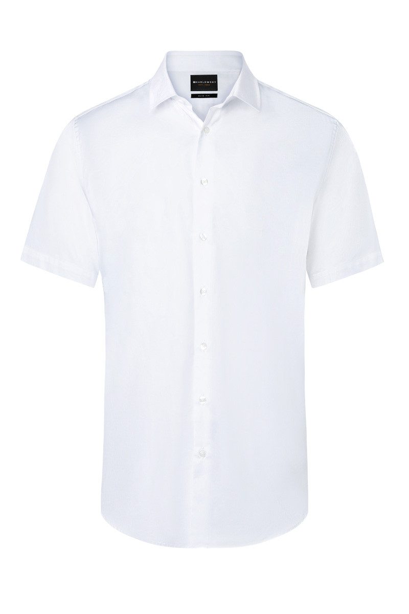 Kurzarmhemd KARLOWSKY Herren Hemd ACTIVE-STRETCH Kurzarm Modern-Fit Weiß