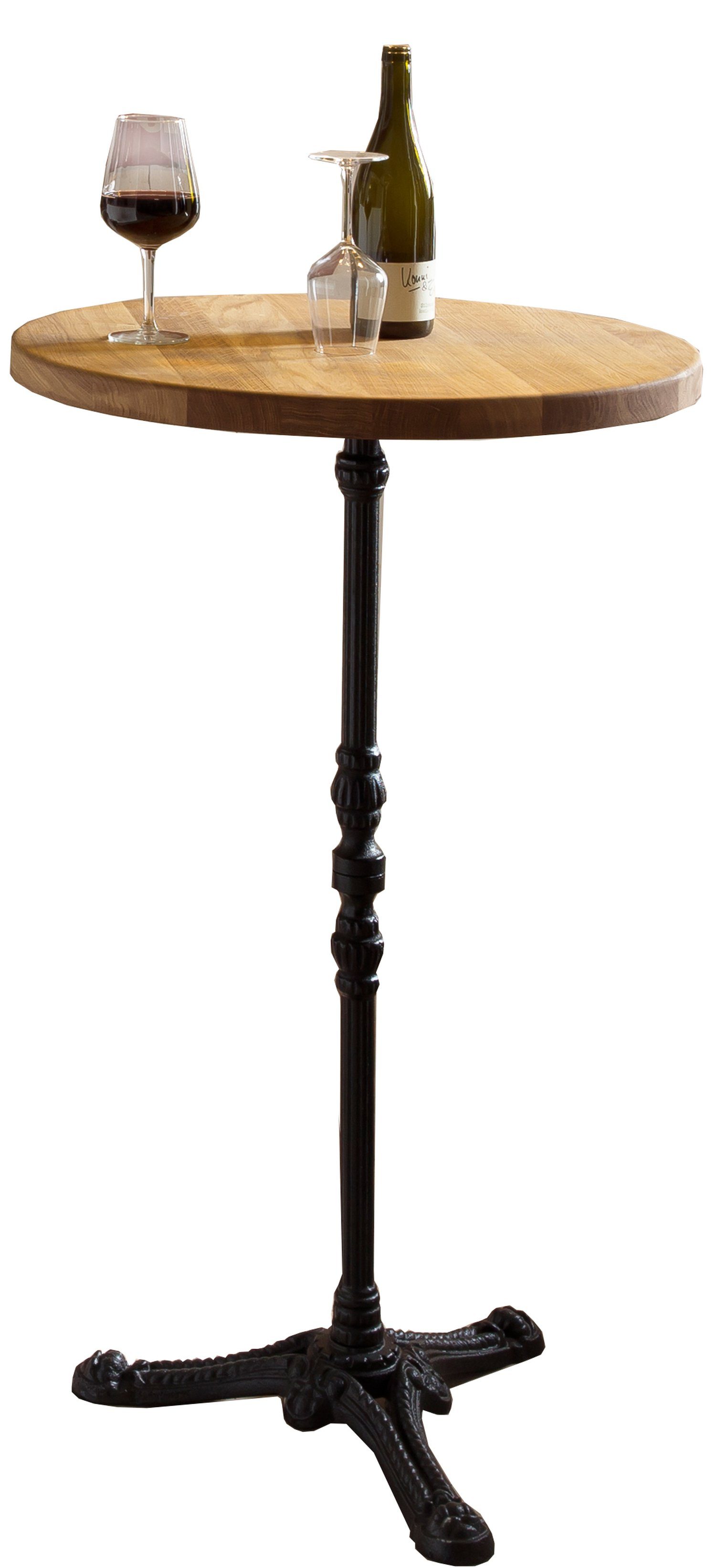 TPFLiving Tischplatte 3.5 aus Hobart Holztisch), cm, massiv, Höhe: Wildeichenholz Tiefe: massivem 60 cm Breite: (rund, Esszimmertisch - cm, Wohnzimmertisch, 60