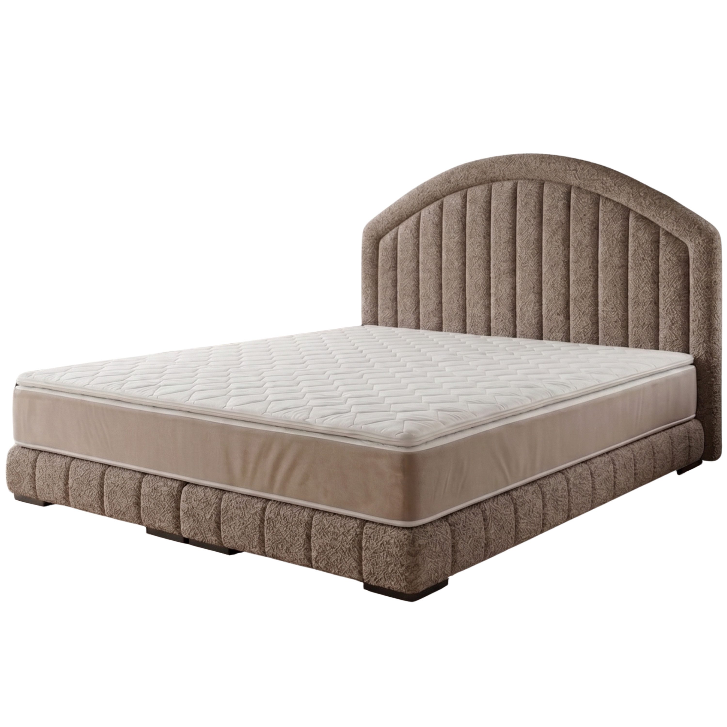 A&J MöbelLand GmbH Polsterbett LEON mit Kopfteil - Stilvolles Bettgestell für Ihr Schlafzimmer (Länge: 209 cm, Höhe Kopfteil: 110 cm, 4 Kopfteil-Varianten, 7 Größen zur Auswahl, Modernes Design, TOP ANGEBOT!, Inklusive Bettgestell), Komplettgestell-Set