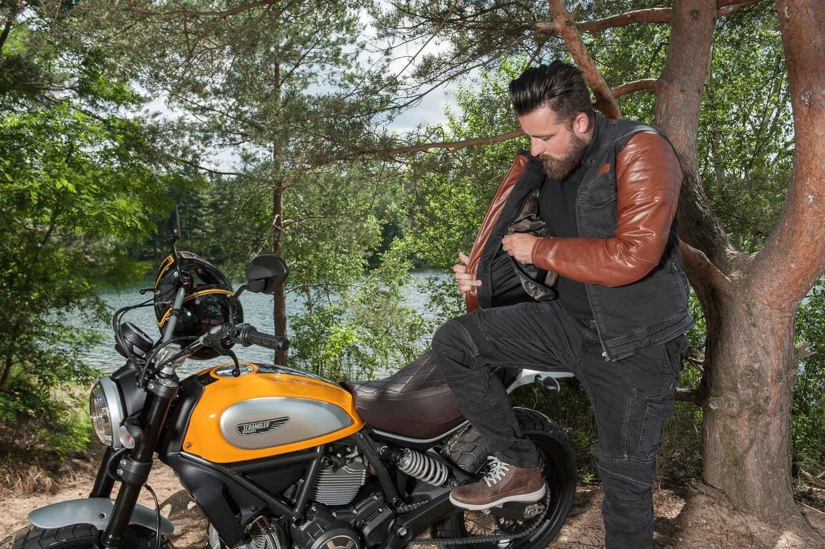 Trilobite Motorradjacke Acid Scrambler Motorrad Textiljacke Rückenprotektor enthalten,herausnehmbare Membrane