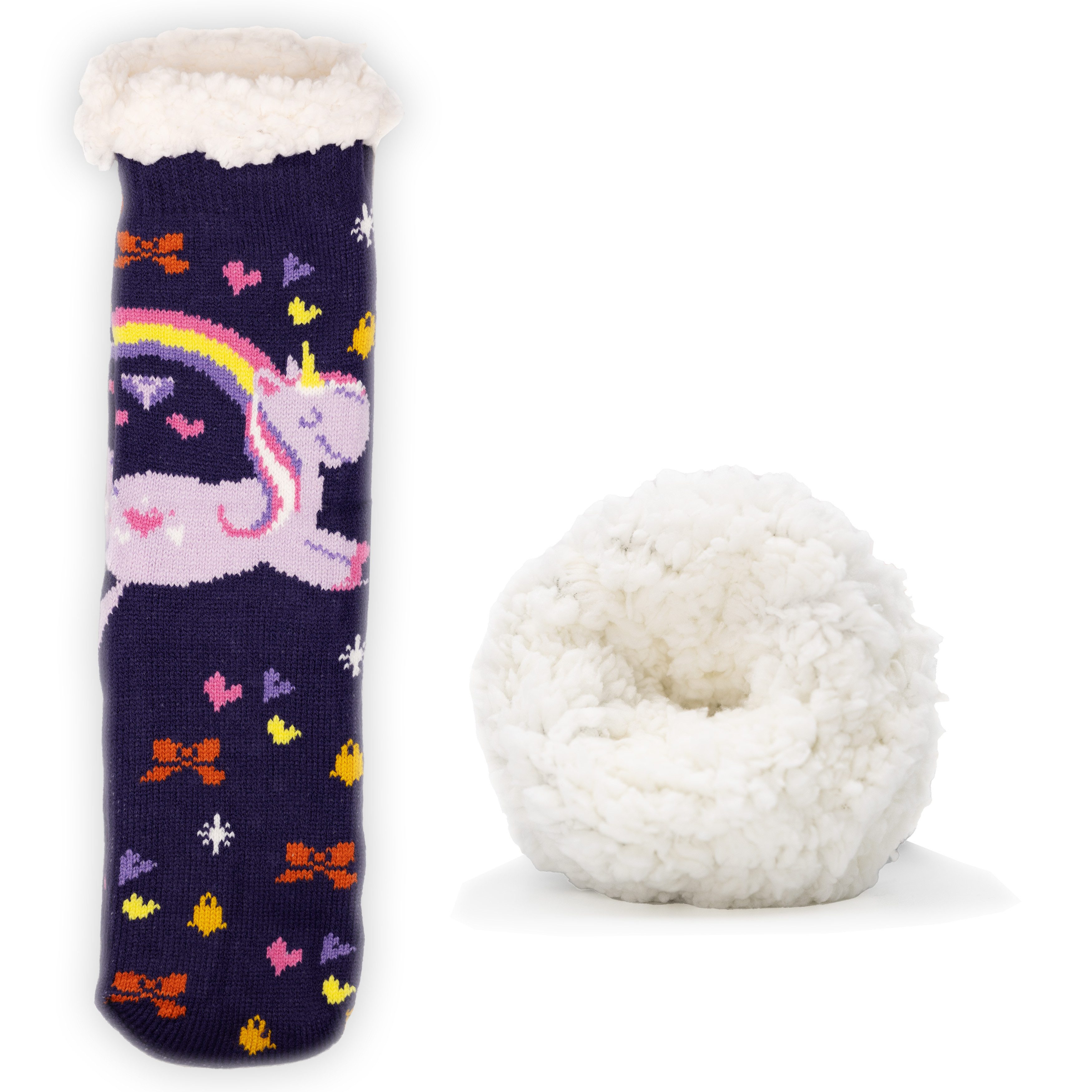 Frostfighter Haussocken Damen Hüttensocken mit ABS Stoppersohle (1-Paar) Hüttenschuhe, Wolkenfutter, dicke sehr warme gefütterte Socken