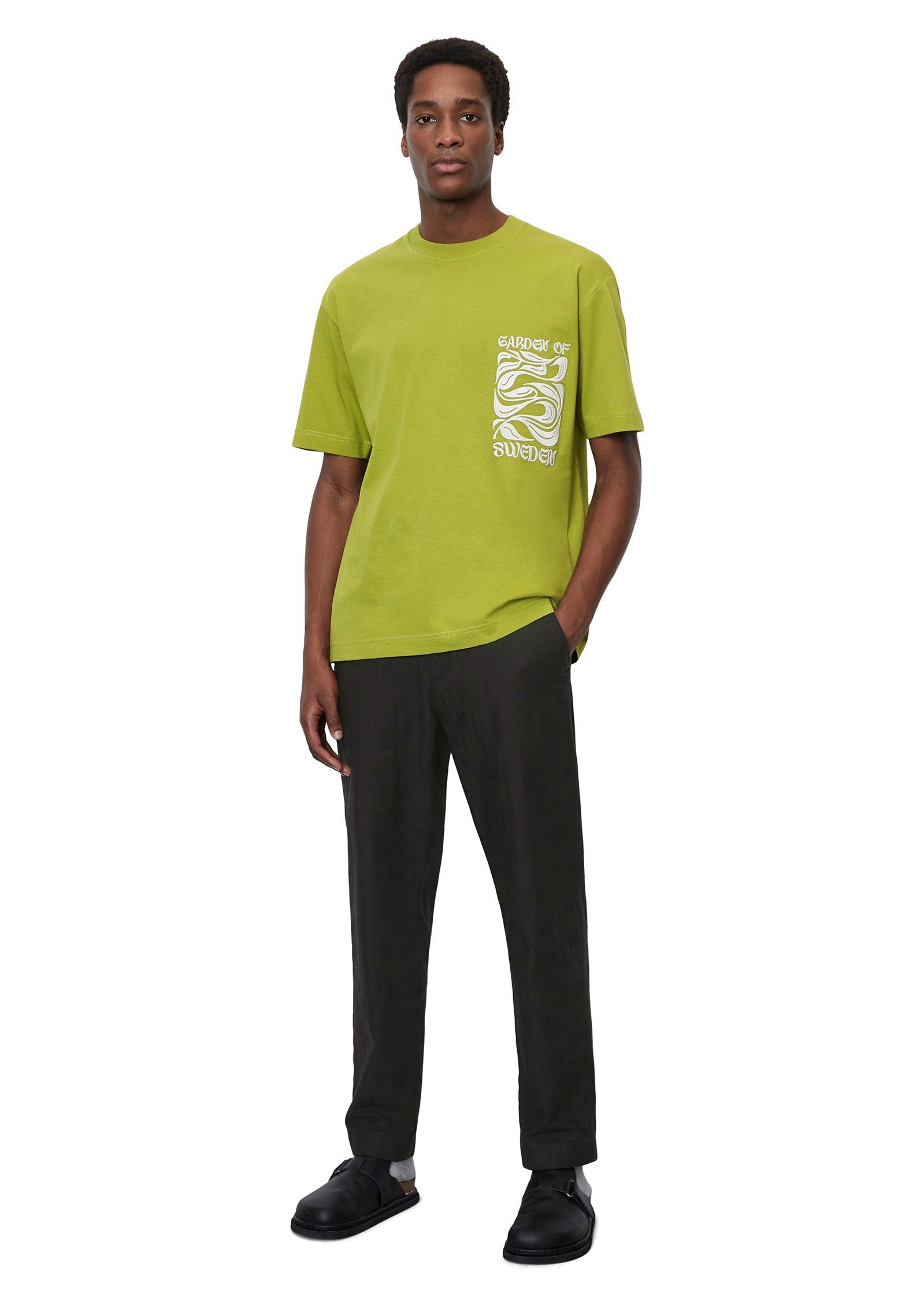 O'Polo T-Shirt Marc grün aus Bio-Baumwolle reiner