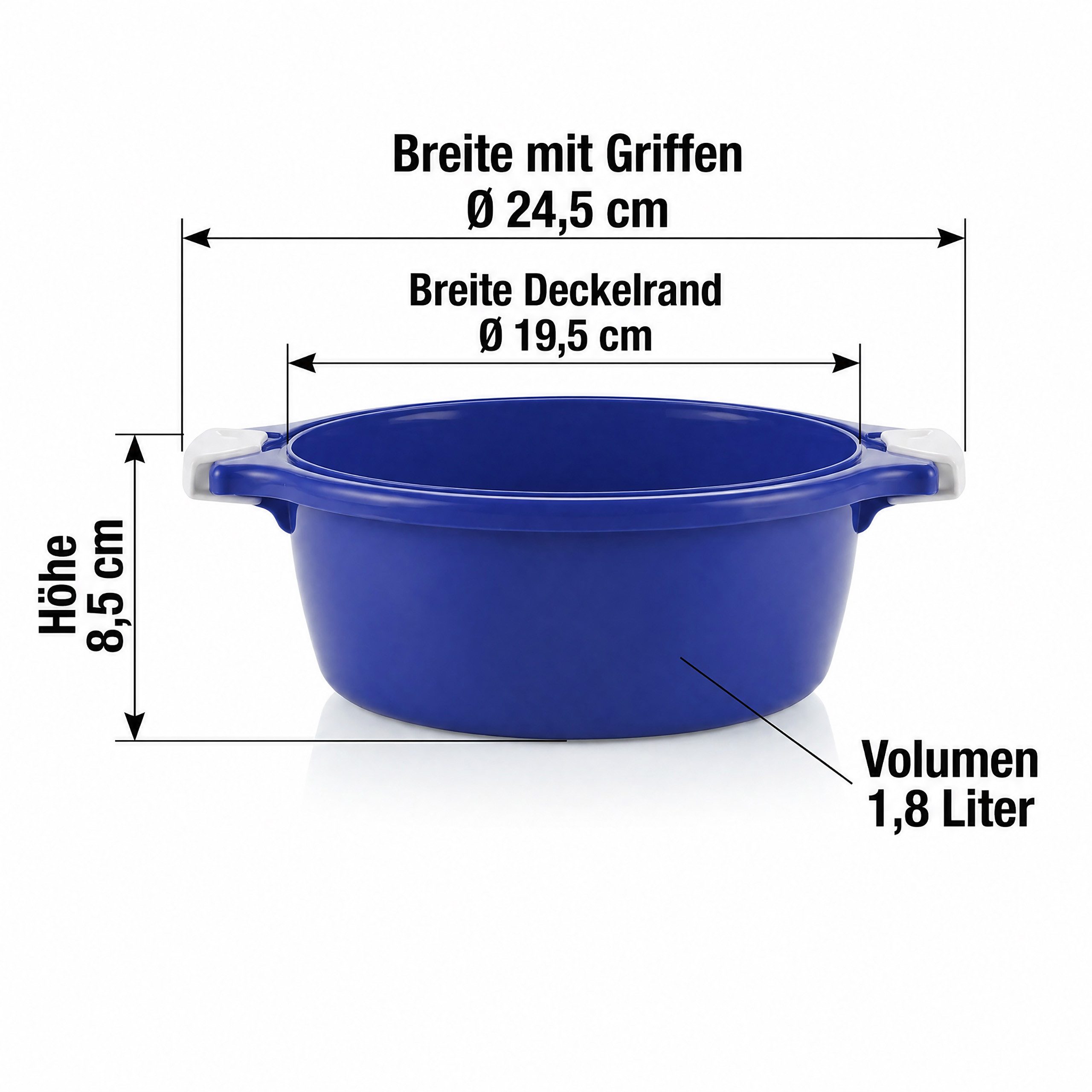 Lantelme Mikrowellenbehälter Mikrowellengeschirr Blau Mikrowellenschüssel mit Dampfventil, (2-tlg., 2 Stück Set Mikrowellenschüssel Volumen 1,8 Liter Volumen),  – Bild 4 von 5