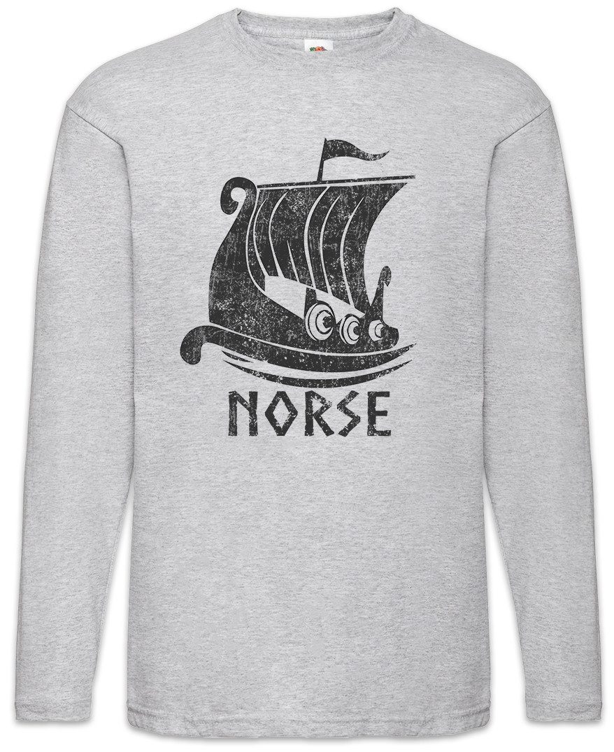 Langarmshirt Viking Ship VII Langarm T-Shirt Schiff Drachenboot Wikinger Schädel