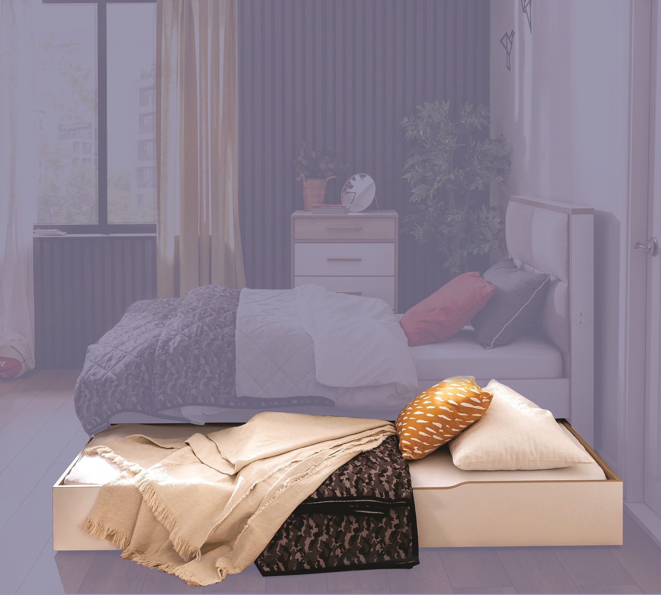 Möbel-Zeit Ausziehbett MODERA Bettkasten, 90x190 cm