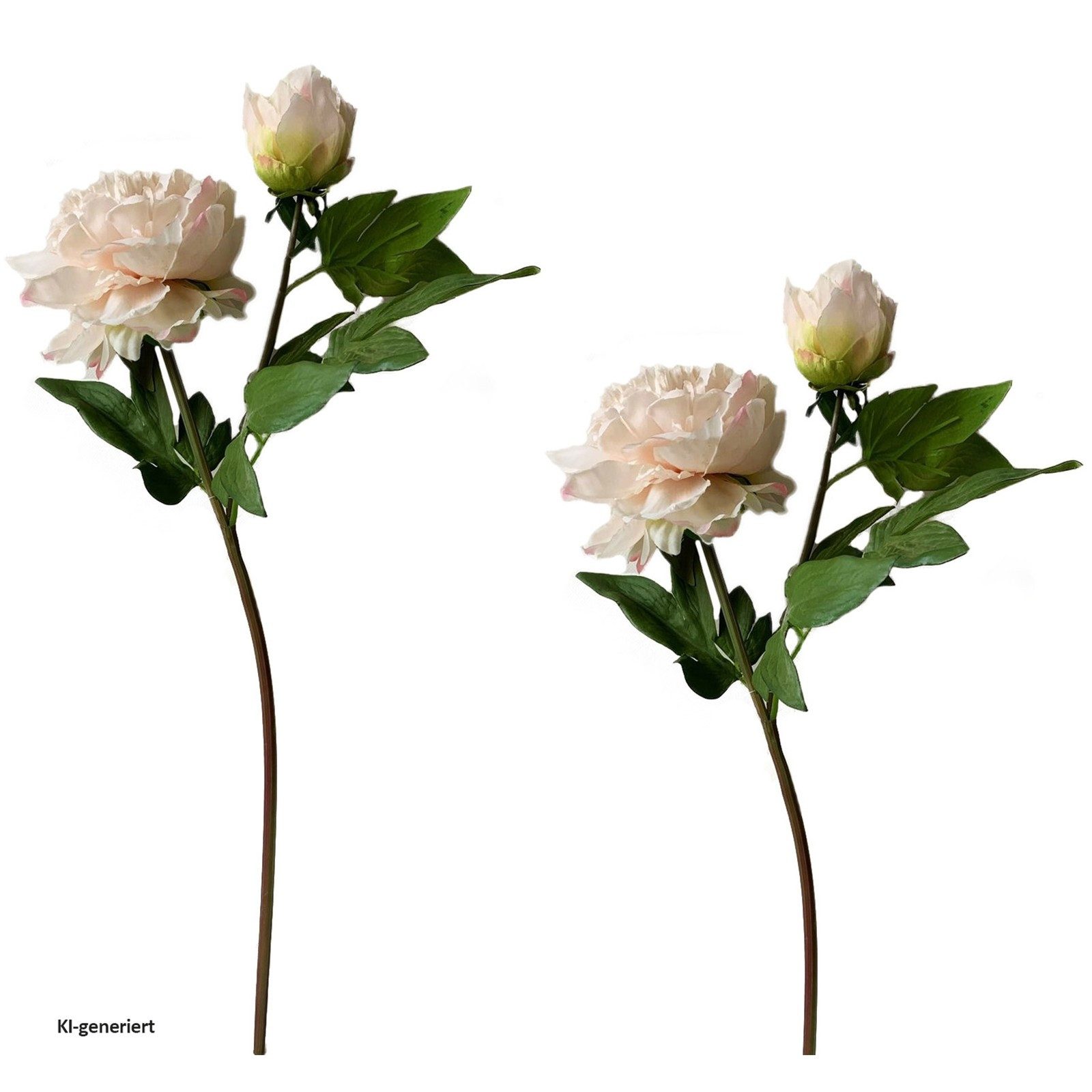 Kunstblume Pfingstrose 2er Set Rosa Flora, HTI-Living, Höhe 23 cm, Kunstblume 23 cm