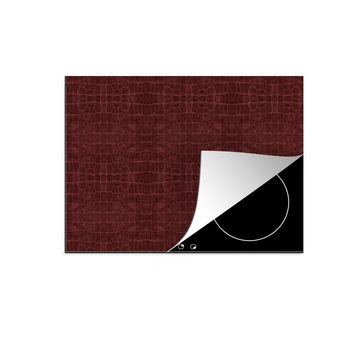tlg), Textur - - Leder Tierhaut, Herdblende-/Abdeckplatte (1 für Induktionskochfeld Küchen 58x51 Dekoration Vinyl, MuchoWow Induktionsherd, cm,